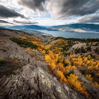 a view of the lake from Oakanagan mountainpark